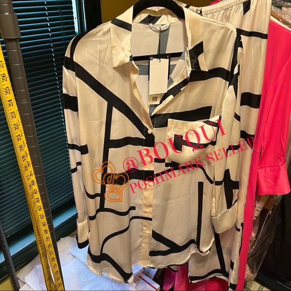 BLOGGERS FAV ZARA GEOMETRIC PRINTED LONG SLEEVES SHIRT - Picture 2 of 14